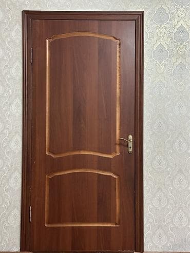 Ички эшик, Колдонулган, Глухие, Бир эшиктуу, Жыгач, Ачылма, түсү - Күрөң — 8