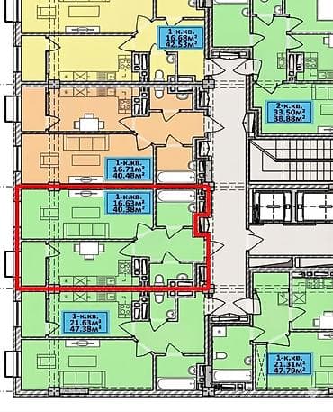 Квартиры: 1 комната, 40 м², Элитка, 10 этаж — 5