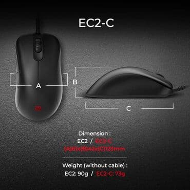 с1: ✔Игровая мышь Zowie by BENQ EC2-C Black ✅Количество кнопок-5 ✅Форма — 1