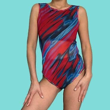 купальники оптом: Слитный купальник, С накидкой, Made in KG, цвет - Красный, S, M, L — 1