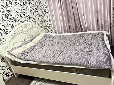 царга: Спальный гарнитур, Двуспальная кровать, Шкаф, Комод, Самовывоз, цвет - Бежевый — 2