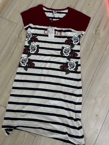 национальные украшения бишкек: Повседневное платье, Турция, Лето, Длинная модель, Хлопок, Прямое, L, M — 3