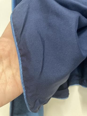 плащ накидка: Бархатная легкая курточка-пиджак, цвет — глубокий синий. - Материал — 5