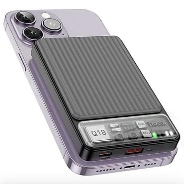 usb lightning: Hoco Q18 — компактный магнитный power bank с беспроводной зарядкой — 4
