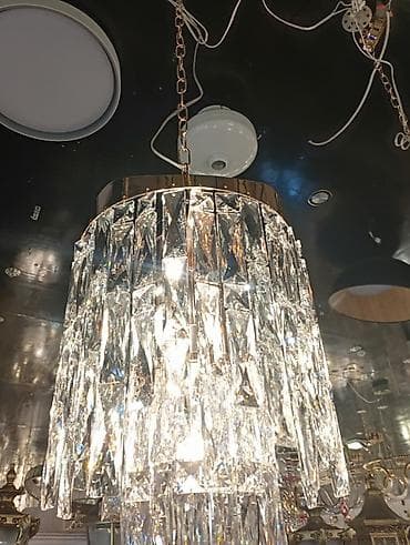 string art: Подвесная хрустальная люстра - Двухъярусный каскад из длинных — 1