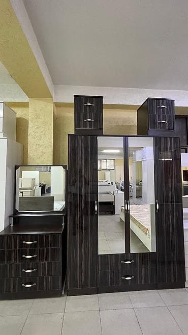 Уктоочу бөлмө гарнитурлары: Уктоочу бөлмө гарнитуру, Жаңы, Эки кишилик керебет, Шкаф, Комод, МДФ, Акысыз жеткирүү — 2