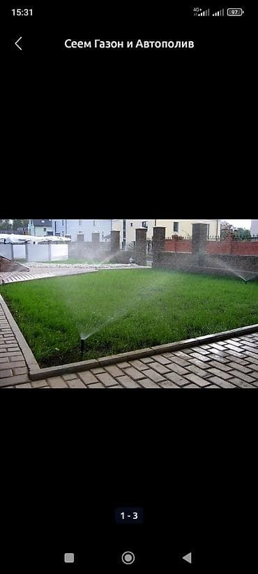 Покос газона, уход за Розами