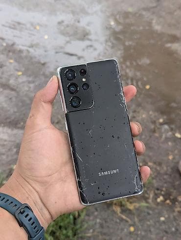 сансук: Samsung Galaxy S21 Ultra 5G, Б/у, 256 ГБ, цвет - Серебристый, 2 SIM, eSIM — 2
