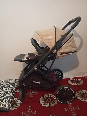 коляска колдонулган: Коляска Lux mom хорошом состояние колеса болшой цвет не выцвел — 7