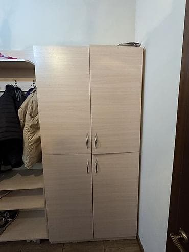 кукунный стенка: Гарнитур для прихожей, Б/у, Обувница, Трюмо, Шкаф, ДСП, Самовывоз, цвет - Бежевый — 2