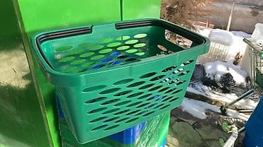 белые плетеные корзины: 30 л, Без колесиков, Б/у — 6