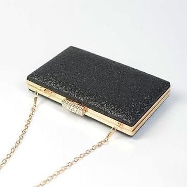 шикарный клатч: Вечерний клатч на цепочке - Цвет: глубокий черный с легким мерцанием — 1