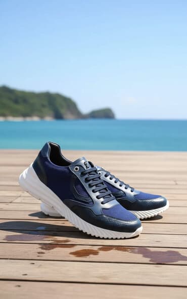 брендовые мужские спортивные костюмы из турции: Мужские кроссовки, темно‑синие. - Комбинированный верх: кожа замша + — 2