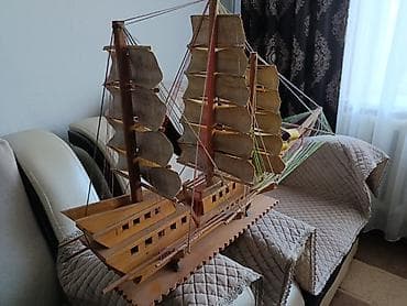 парусник: Большая декоративная модель парусного корабля ручной работы. - — 2