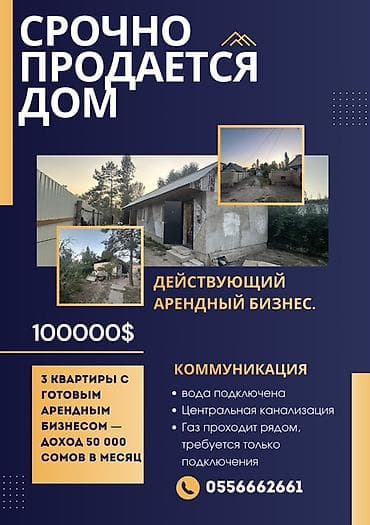 Жер тилкеси менен, 110 м²,Иштеп жаткан
