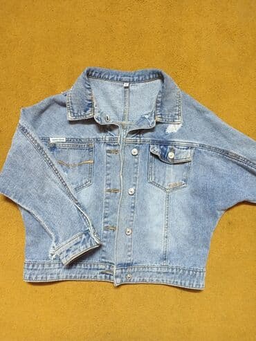 куртка рубашка: Рубашка, цвет - Голубой, Б/у — 2