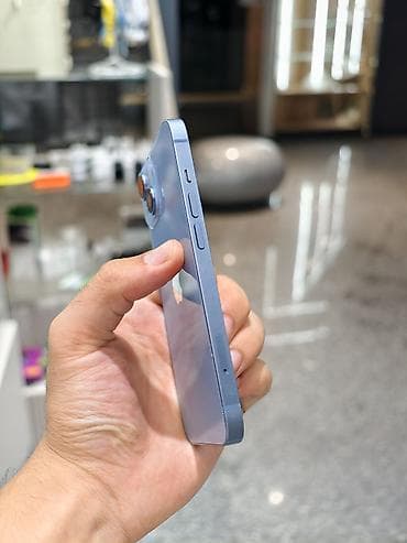 IPhone 14, Колдонулган, 128 ГБ, Көгүлтүр, Коргоочу айнек, Каптама, 100 %