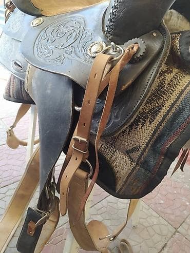 тор рыба: Западное кожаное седло для лошади с полной упряжью - Тип — 6