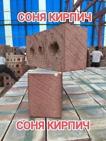 Пустотелый, дырчатый, Жженый кирпич, Полублок, 250×120×90 at lalafo.kg Пустотелый, дырчатый, Жженый кирпич, Полублок, 250×120×90