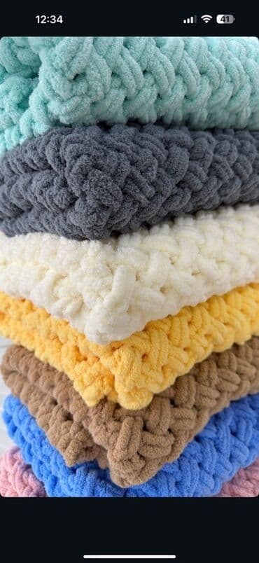 Плед, Все сезоны, Вязаный