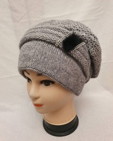 брендовые вещи оригинал: Шапка, Пряжа, Вязаная модель, Со стразами — 2