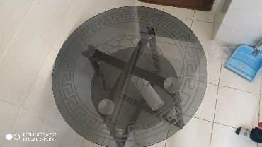 стол стеклянный круглый: Стол круглый стеклянный.70-70круг, высота 75. Картина версаче, с низу — 3