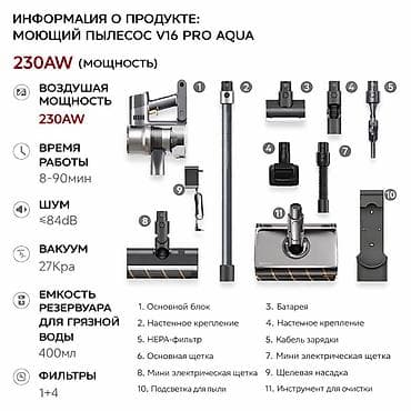 сколько стоит дайсон в сомах: Беспроводной пылесос Dreame V16 Pro Aqua - 230 AW мощность — 5