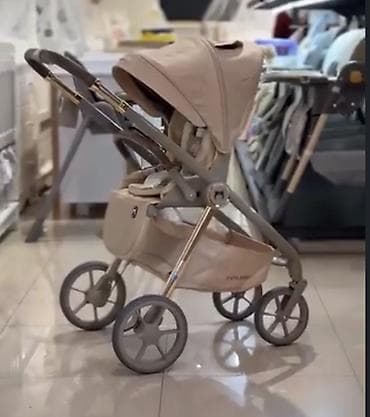 chicco echo: Универсальная детская коляска 2-в-1 в бежевом цвете. Особенности: - — 3