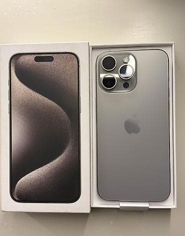 айфон 13 цена бишкек бу: IPhone 15 Pro Max, Колдонулган, 256 ГБ, Natural Titanium, Каптама, Куту, 88 % — 1