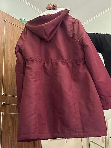 женская парк со съёмным: Пуховик, Короткая модель, С капюшоном, XL — 5