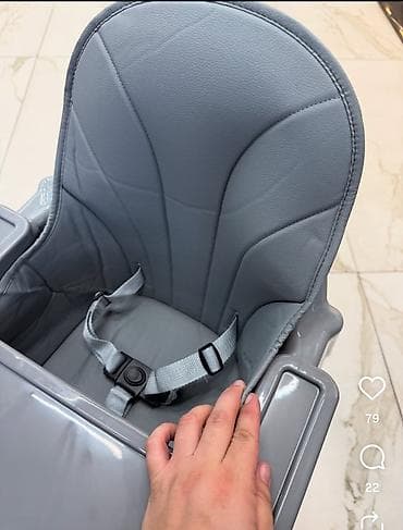 детская переноска люлька: Детский стульчик для кормления, серый - Удобное анатомическое сиденье — 2