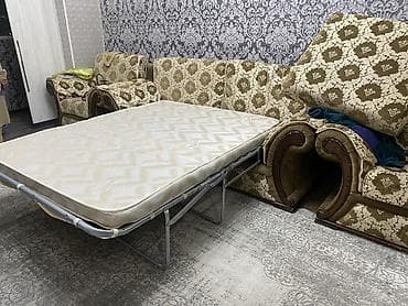 хухный гарнитур: Комплект мягкой мебели, Б/у, Самовывоз, цвет - Бежевый — 6