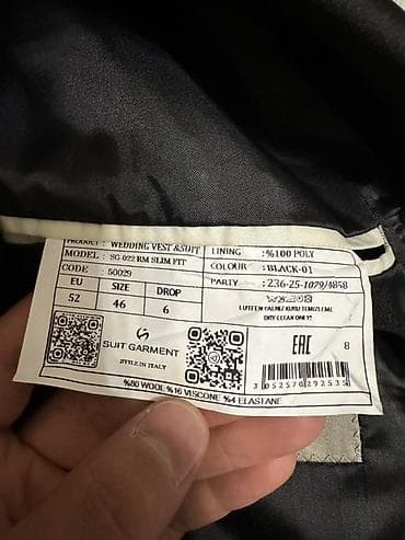 мантии на выпускной: Смокинг 52 размер, на рост 175-185 вес 75-85 кг - Цвет: Black-01 — 3