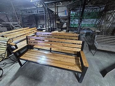 качелии: Скамейка Металл, Со спинкой, С крышей — 8