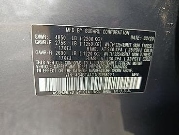 scion xa: Subaru Outback: 2020 г., 2.5 л, Вариатор, Бензин, Универсал — 6