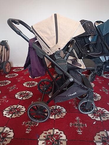 коляска колдонулган: Коляска Lux mom хорошом состояние колеса болшой цвет не выцвел — 5