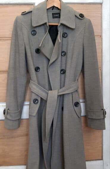 ваенный бушлат: Пальто, Драп, По колено, С поясом, Двубортная модель, С утеплителем, L — 2