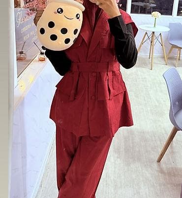 костюмчики: Женский комплект “жилет + широкие брюки” - Крой: прямой жилет без — 2