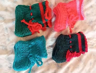 Вязаные детские пинетки - Ручная работа спицами - Мягкая