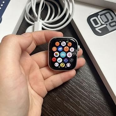 17 pro maks: Часы Apple Watch Series 10, 42 мм, серебристый цвет, с тёмно-синим — 5