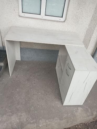 белый письменный стол: Компьютерный стол, Новый, Угловой — 2