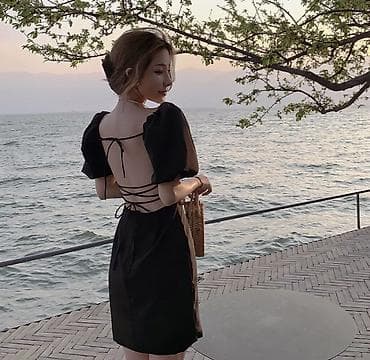 ковбойские: Вечернее платье, А-силуэт, Короткая модель, Шелк, С рукавами, Открытая спина, S, M — 4