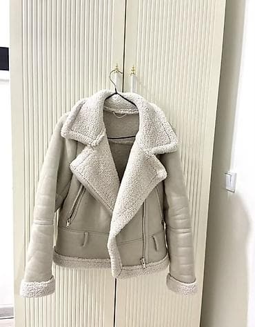 Жынсылар: Дублёнка-жакет женский, укороченный. - Цвет: светло-бежевый/молочный — 1