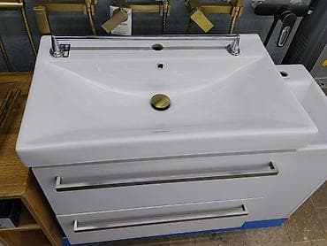 Прикроватные тумбы: Тумба для ванны, С раковиной, цвет - Белый — 3