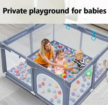 детская игровая палатка: Детский манеж 150/180 см. С сетчатыми стенками и мягкими бортиками — 1