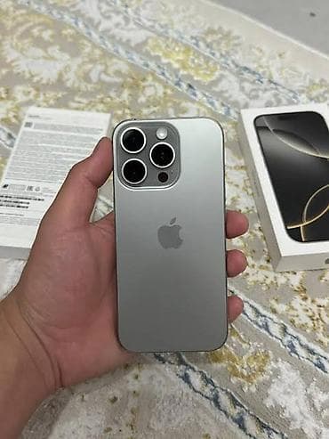 atouch se pro: IPhone 16 Pro, Новый, 128 ГБ, Natural Titanium, Зарядное устройство, Чехол, 95 % — 1