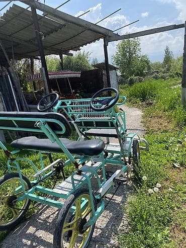 мотоцикл эндуро детский: Четырёхместный веломобиль (педальный карт) с рулём у обоих передних — 1