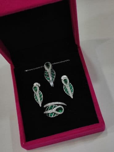 эксклюзивные свадебные пригласительные: Набор украшений, Проба 925, Женские, Новый — 4