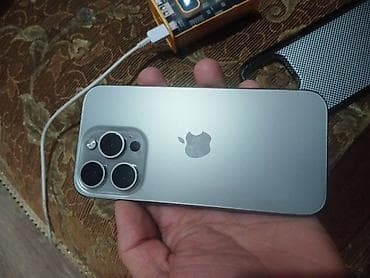 pro: IPhone 15 Pro, Б/у, 128 ГБ, Natural Titanium, Чехол, 87 % — 6