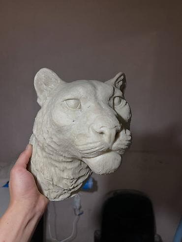 time try: 🐆 Скульптура головы барса — ручная работа Эффектная декоративная — 8